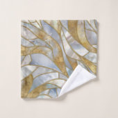 Mozaïek Abstracte kunst - Parel, maansteen en goud Bad Handdoek (Wasdoekje)