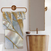 Mozaïek Abstracte kunst - Parel, maansteen en goud Bad Handdoek