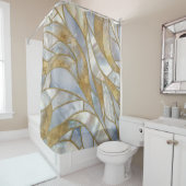 Mozaïek Abstracte kunst - Parel, maansteen en goud Douchegordijn (In situ)