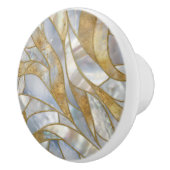 Mozaïek Abstracte kunst - Parel, maansteen en goud Keramische Knop (Rechts)