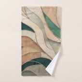 Mozaïek Abstracte kunst - Taupe en Emerald Bad Handdoek (Handdoek)