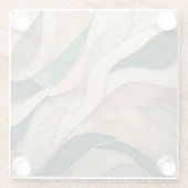 Mozaïek Abstracte kunst - Taupe en Emerald Glazen Onderzetter (Achterkant)