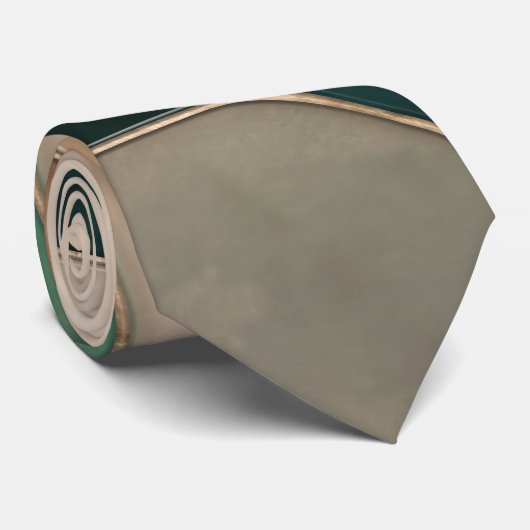 Mozaïek Abstracte kunst - Taupe en Emerald Stropdas (Opgerold)