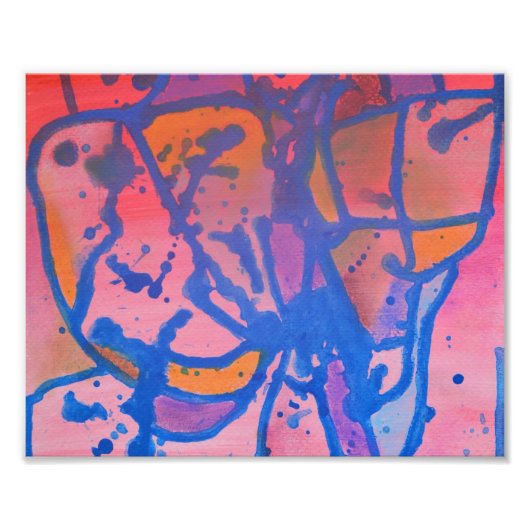 Mozaïek abstracte print foto afdruk (Voorkant)