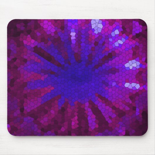 Mozaïek Abstracte Tegel in Blues and Purples Muismat (Voorkant)