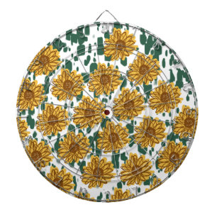 Mozaïek Abstracte Zonnebloemen Terrazzo Patroon Dartbord