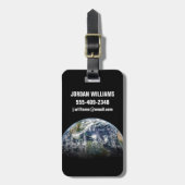 Mozaïek Afbeelding van Planet Earth met 3 orkanen Bagagelabel (Voorkant verticaal)