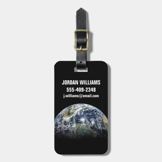 Mozaïek Afbeelding van Planet Earth met 3 orkanen Bagagelabel (Voorkant verticaal)