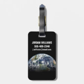 Mozaïek Afbeelding van Planet Earth met 3 orkanen Bagagelabel (Achterkant verticaal)