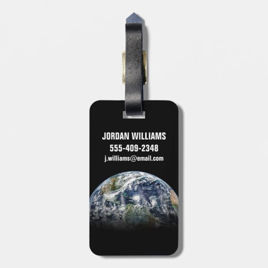 Mozaïek Afbeelding van Planet Earth met 3 orkanen Bagagelabel (Achterkant verticaal)