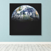 Mozaïek Afbeelding van Planet Earth met 3 orkanen Canvas Afdruk (Insitu (Houten vloer))