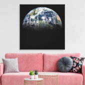 Mozaïek Afbeelding van Planet Earth met 3 orkanen Canvas Afdruk (Insitu (Woonkamer))