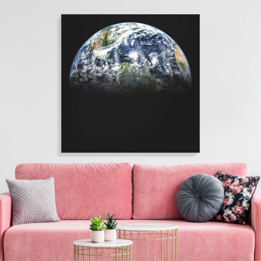 Mozaïek Afbeelding van Planet Earth met 3 orkanen Canvas Afdruk (Insitu (Woonkamer))