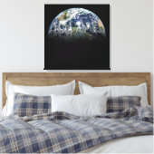 Mozaïek Afbeelding van Planet Earth met 3 orkanen Canvas Afdruk (Insitu (Slaapkamer))