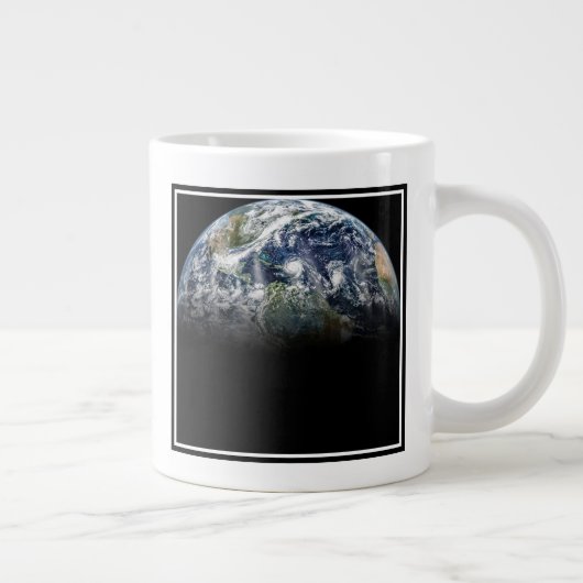 Mozaïek Afbeelding van Planet Earth met 3 orkanen Grote Koffiekop (Rechts)