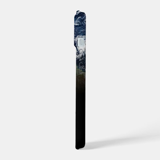 Mozaïek Afbeelding van Planet Earth met 3 orkanen iPhone 15 Case (Linkerkant)