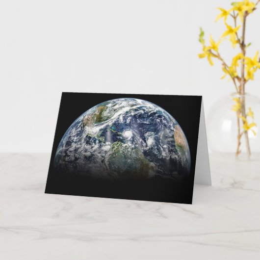 Mozaïek Afbeelding van Planet Earth met 3 orkanen Kaart (Gele Bloem)