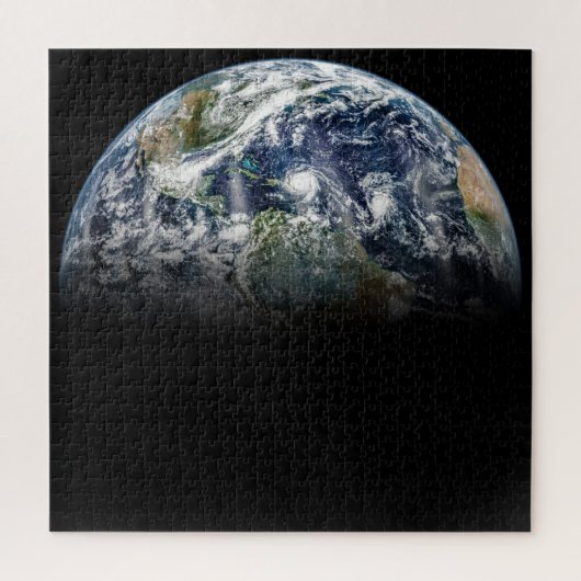 Mozaïek Afbeelding van Planet Earth met 3 orkanen Legpuzzel (Verticaal)