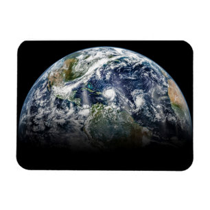 Mozaïek Afbeelding van Planet Earth met 3 orkanen Magneet