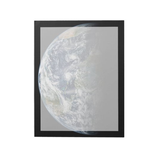 Mozaïek Afbeelding van Planet Earth met 3 orkanen Notitieblok (Linkerzijde)