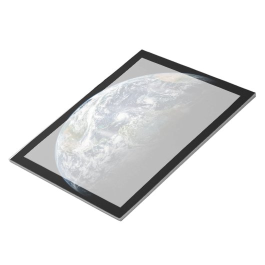 Mozaïek Afbeelding van Planet Earth met 3 orkanen Notitieblok (Schuin)