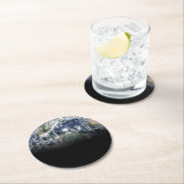 Mozaïek Afbeelding van Planet Earth met 3 orkanen Ronde Kartonnen Onderzetter (Insitu)