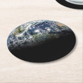 Mozaïek Afbeelding van Planet Earth met 3 orkanen Ronde Kartonnen Onderzetter (Gebogen)