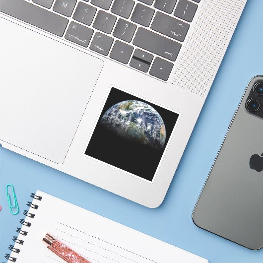 Mozaïek Afbeelding van Planet Earth met 3 orkanen Sticker (Laptop met iPhone)