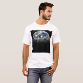 Mozaïek Afbeelding van Planet Earth met 3 orkanen T-shirt (Voorkant volledig)