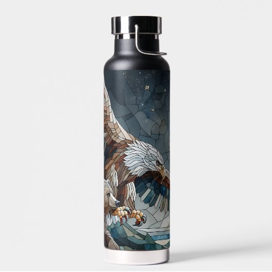 Mozaïek Ai Art | Bruin Beer en een Eagle Volle Maa Waterfles (Links)