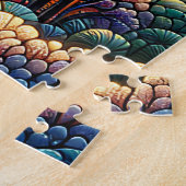 Mozaïek Ai Art | Ocean Sunset en Palm Trees Legpuzzel (Zijkant)