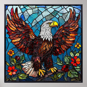 🦅 Mozaïek Amerikaanse Zeearend Muur Kunst Voor Pa Poster