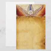 MOZAÏEK ANGEL BRUIN PERKAMENT BRIEFPAPIER (Voorkant / Achterkant)