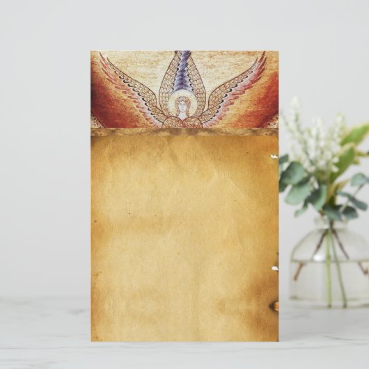 MOZAÏEK ANGEL BRUIN PERKAMENT BRIEFPAPIER (Staand voorkant)