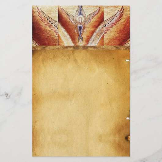 MOZAÏEK ANGEL BRUIN PERKAMENT BRIEFPAPIER (Voorkant)