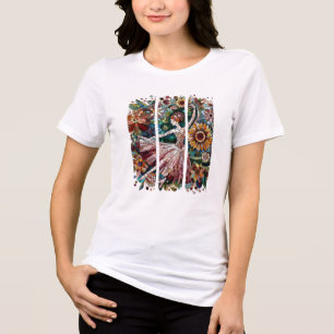 Mozaïek Art Ballerina Glas in lood Brush Stroke Tri-Blend Shirt