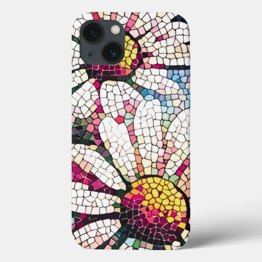 Mozaïek Art Glas in lood Bloemenpatroon Case-Mate iPhone Case (Achterkant)