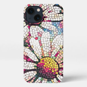 Mozaïek Art Glas in lood Bloemenpatroon iPhone 13 Hoesje