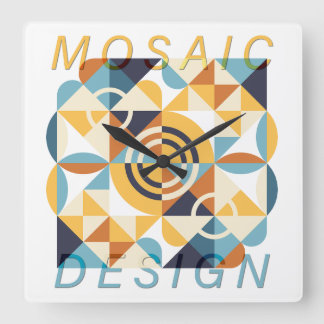 Mozaïek Art Pattern Vierkante Klok
