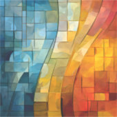 Mozaïek Art Vinyl Sticker (Voorkant)