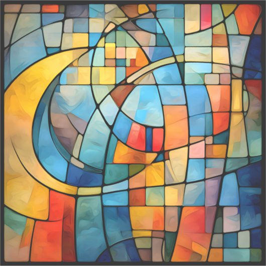 Mozaïek Art Vinyl Sticker (Voorkant)