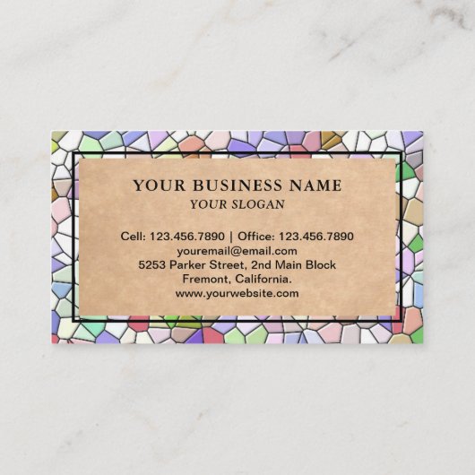 Mozaïek Badkamer Keuken Vloeren Tegels Installer Visitekaartje (Achterkant)