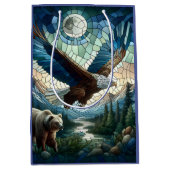 Mozaïek Beer en adelaar in de bergen Medium Cadeauzakje (Voorkant)