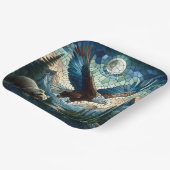 Mozaïek Beer en adelaar in de bergen Papieren Bordje (Gebogen)