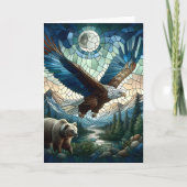 Mozaïek Beer en Eagle in de bergen Ai Art Kaart (Voorkant)