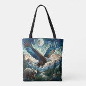 Mozaïek Beer en Eagle in de bergen Ai Art Tote Bag (Achterkant)