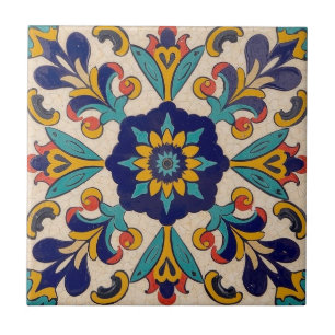Mozaïek blauw geel decoratieve backsplash tegeltje