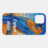 Mozaïek Blauw Vogeltje Inspiratie iPhone Hoesje iPhone 12 Hoesje (Achterkant horizontaal)