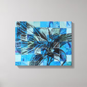 Mozaïek blauwe vlinder canvas afdruk (Voorkant)