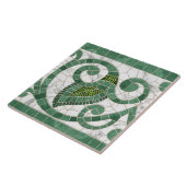 Mozaïek bloeien marmeren Ornament groen en wit Tegeltje (Zijkant)